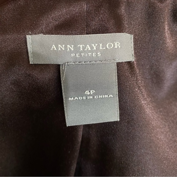 Ann Taylor Petites Dark Brown Velvet Tapered Waist Blazer - Picture 6 of 7